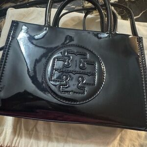 Tory Burch Black Patent Leather Mini Tote Bag
